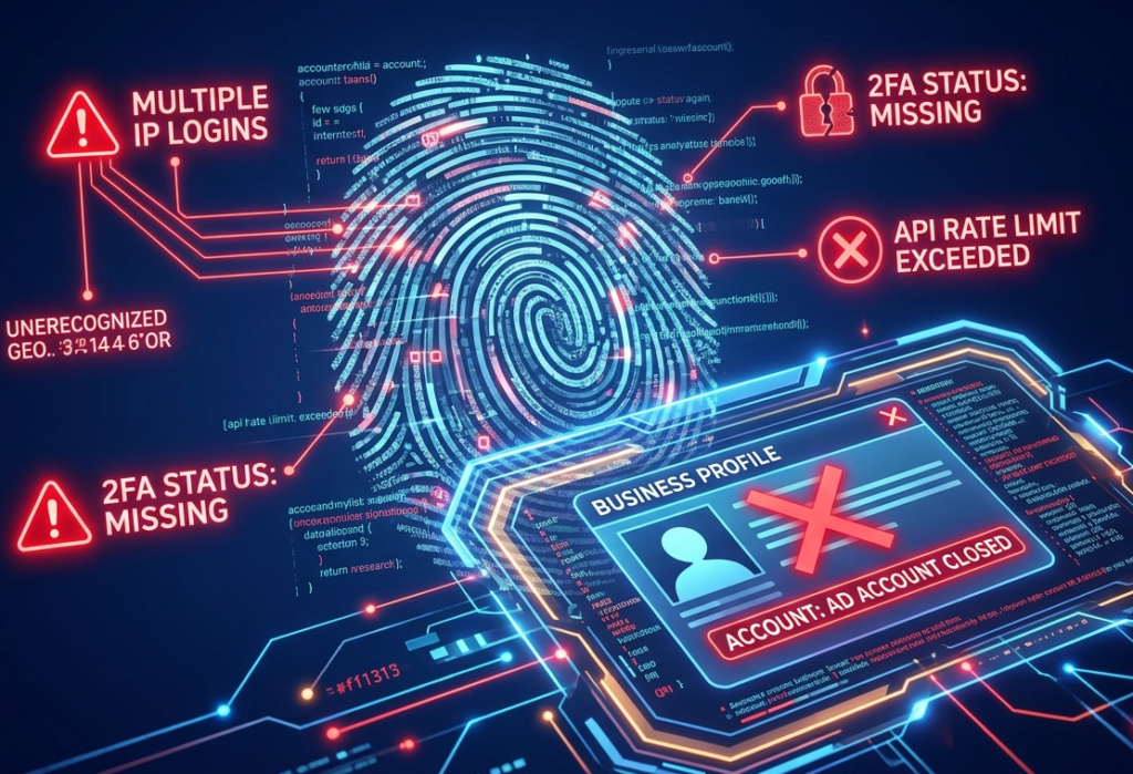Cybersecurity alert with fingerprint analysis.