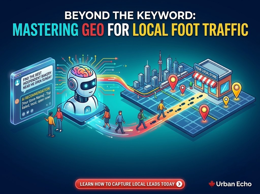 Beyond the Keyword 1 MASTERING GEO FOR LOCAL FOOT TRAFFIC AI enhancing local business from Urbanecho.ca